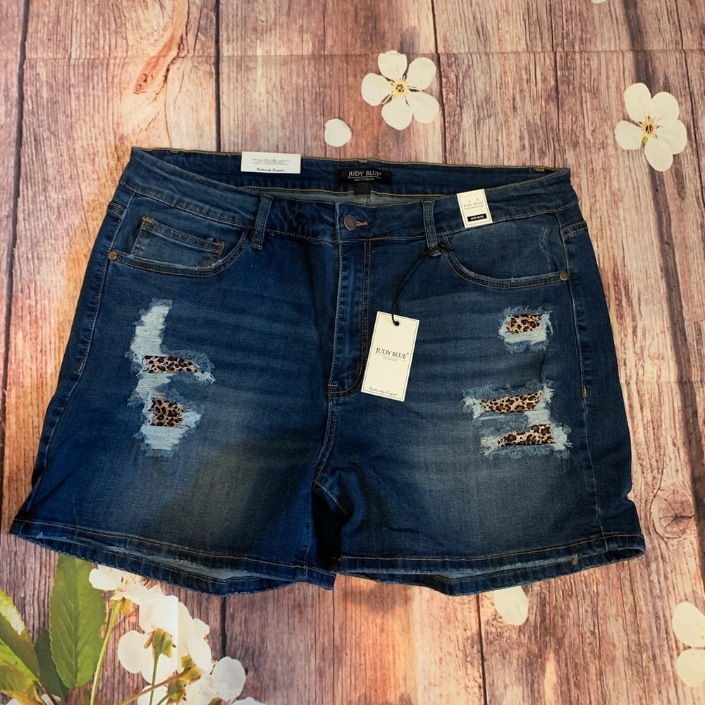 Plus size distressed jean shorts